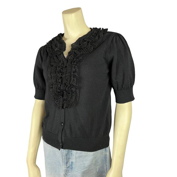 Hong Sun Wan Sweet Be Ruffle Neck Womens Cardigan sweater S Small - Picture 5 of 9